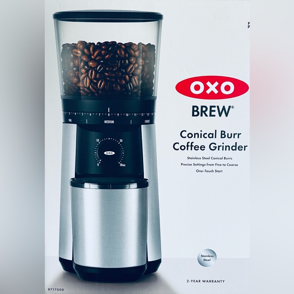 Oxo Brew Conical Burr Coffee Grinder - Black and Silver